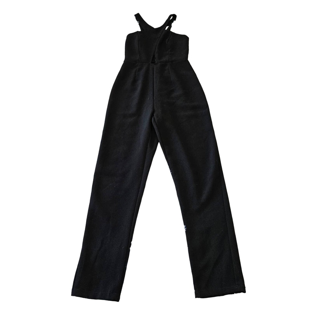 Solemio Los Angeles Women's Black Keyhole Chest Sleeveless Jumpsuit. Size S